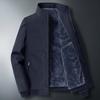 Men's Plus Size Fleece-Lined Cotton Padded Jacket - Thick Stand-Up Collar Casual Coat