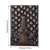A5 Notebook,Crocodile Embossed Retro Hardcover Leather Cover,100 Sheets Per Book,Horizontal Lines Inside,Office And Study Diary