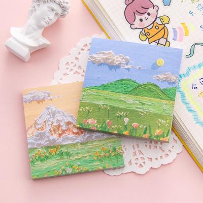 Customizable 3D Oil Painting Sticky Notes - Reusable Adhesive Notepads for Students' Rewards, Memos & Messages