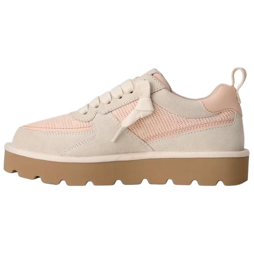UGG Chaussures décontractées basses polyvalentes confortables en cuir fendu Vache des Highlands Baskets pour femme Jasmine-Blanc 1178872-JNP
