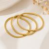 Gold Color Stainless Steel Herringbone Chain Bracelet Set for Women Layered Flat Stackable Jewelry Minimalist Gift Accessories