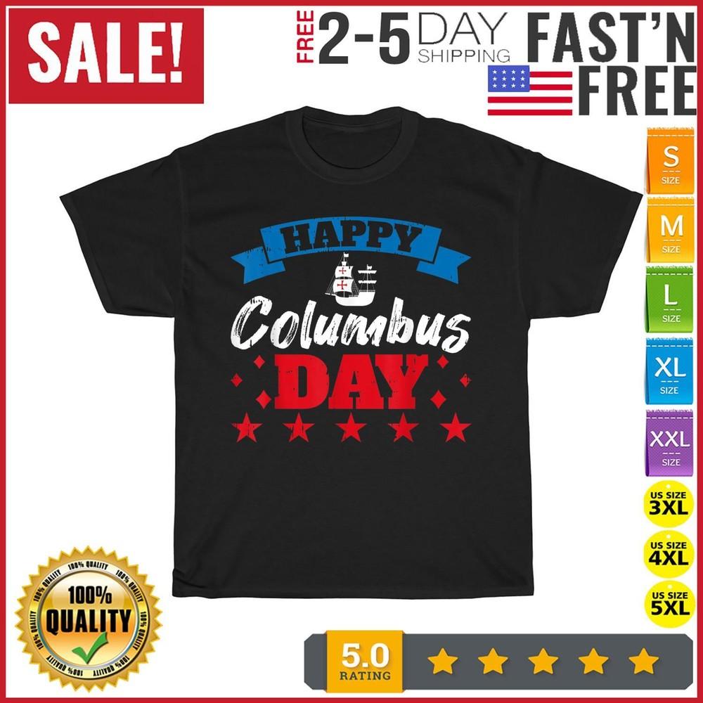 Happy Columbus Day Vintage T Shirt Men Fashion 2023 Women T Shirt Short Sleeve