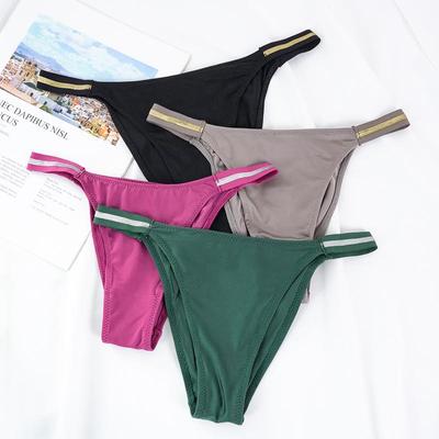 Dámské Sexy Prošívané G-string Měkké Saténové Kalhotky Plážové Bikiny Dámské Spodní Prádlo
