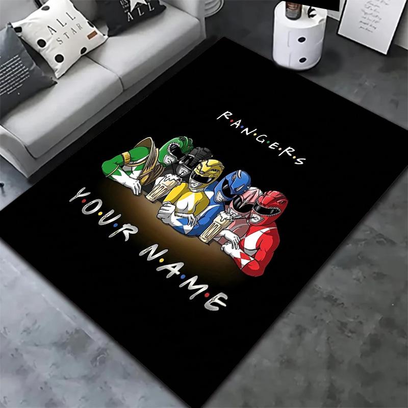 Power Rangers Adventure Custom Name Carpet Rug For Living Room Bedroom Home Sofa Decoration Kids Play Nonslip Floor Mat