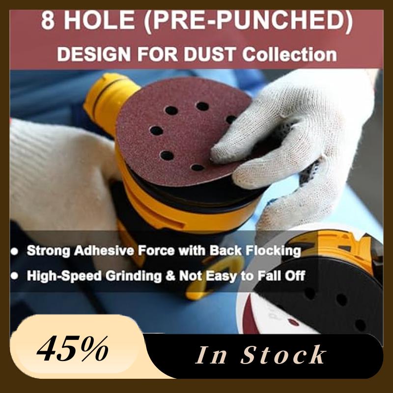A60Z Top 160PCS 5Inch Sanding Disc,60/80/120/150/240/320/400/600Grit 8 Hole Hook And Loop Sandpaper,Sand Paper For Orbital Sande