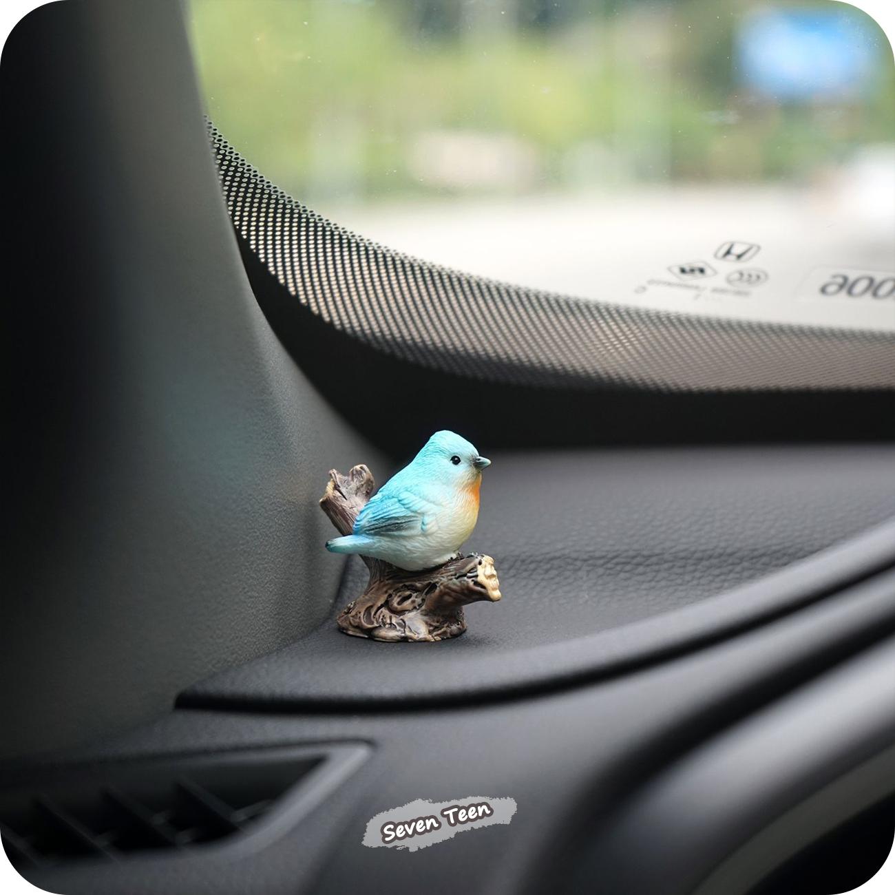 4 stuks tjilpende vogels mini auto decor micro ornament schattig dier raam monitor desktop decor auto console mini decoratie