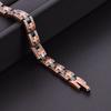 Mens Vintage Copper Cross Bracelet 99.9% Pure Magnetic Therapy Hand Chain Geometric Design