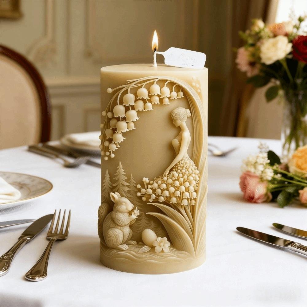 3D Flower Girl Candle Mold Reusable Pillar Candle Mold Decorative Candle Making Mold  Art Projects