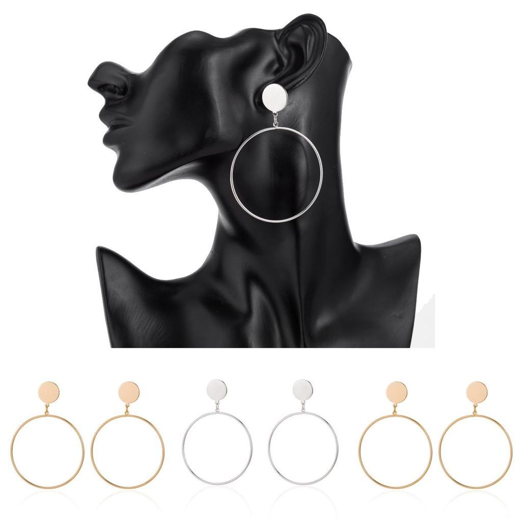 Fashionable Alloy Hoop Earrings For Women Trendy Geometric Statement Jewelry