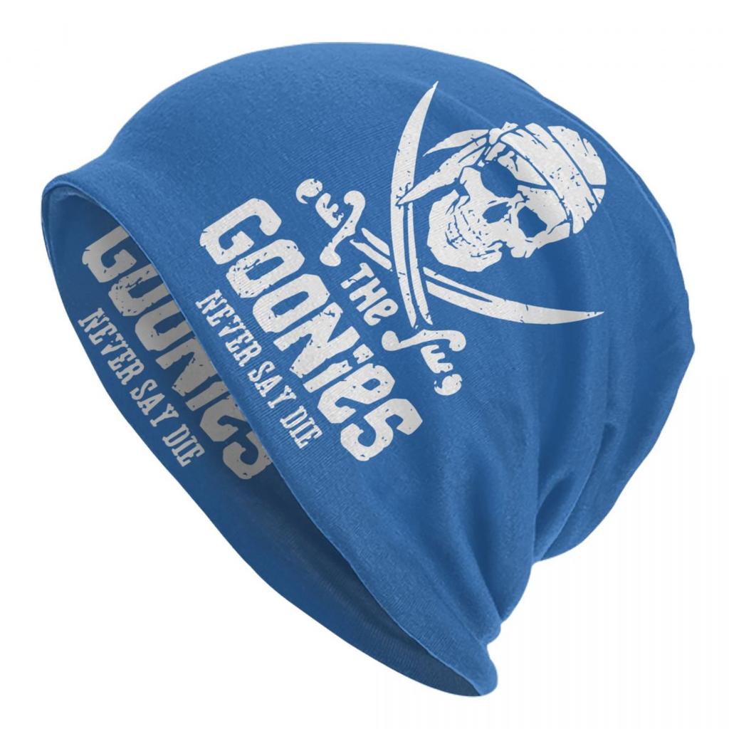Goonies Never Say Die Skullies Beanies Caps For Unisex Women Unisex Street Winter Warm Knitting Hat Adult Pirate Skull Bonnet Hats