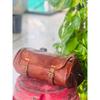 Real Goat Leather Tool Bag Motorcycle Saddle Vintage Genuine
