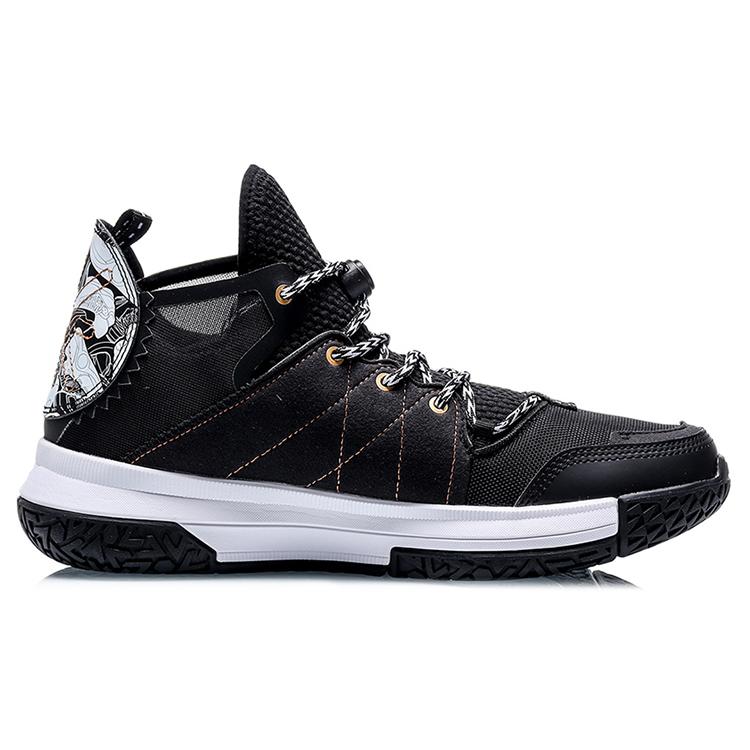 New LiNing Wowls Cushioning Rebound Mid Top Basketball Shoes Men's Black ABBQ007-2