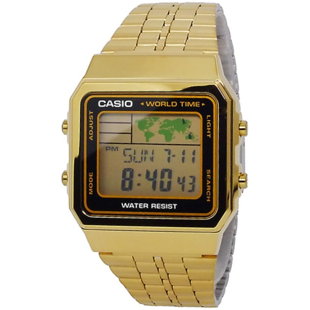 Casio Digital Men s World Time Watch A-500WGA-1 Stainless Steel Water Resistant