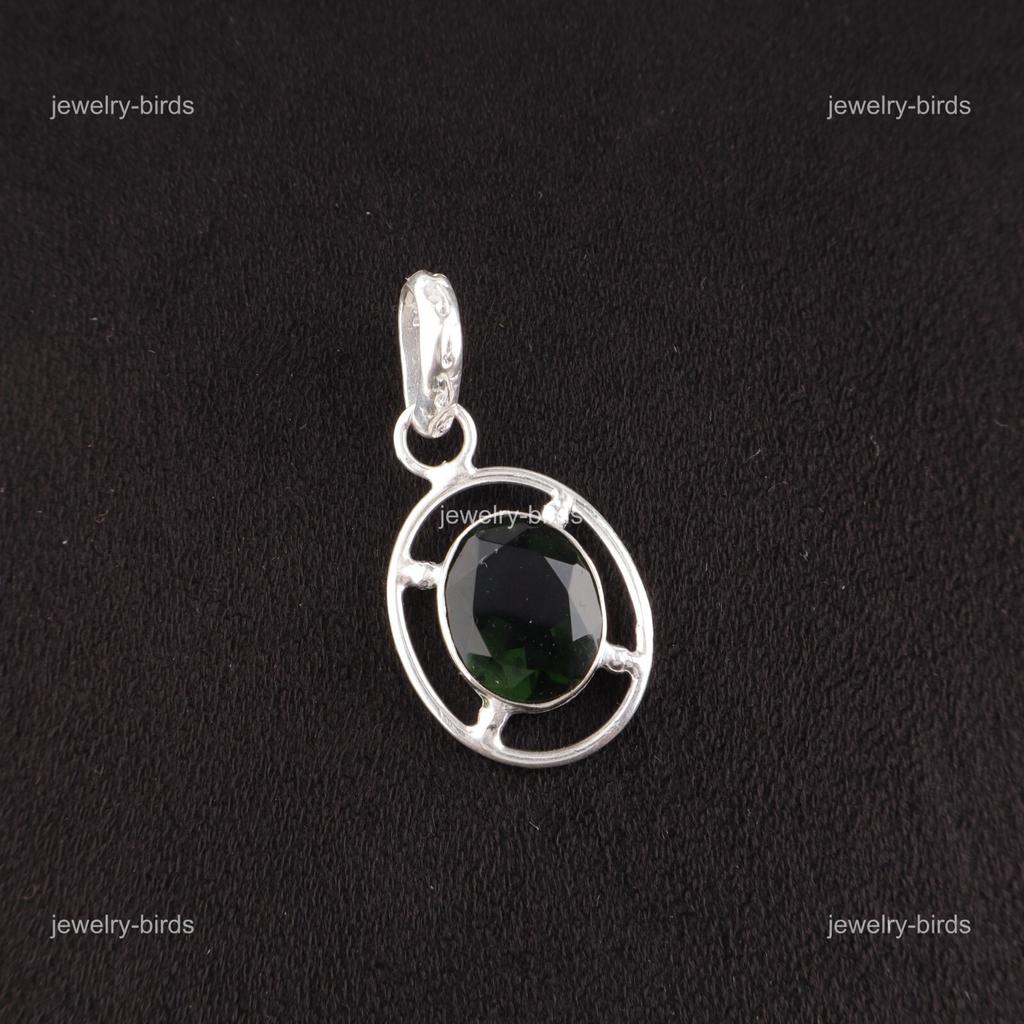 Heart Chakra Green Tourmaline Stone 925 Sterling Silver Birthday Pendant Jewelry PP-6-48