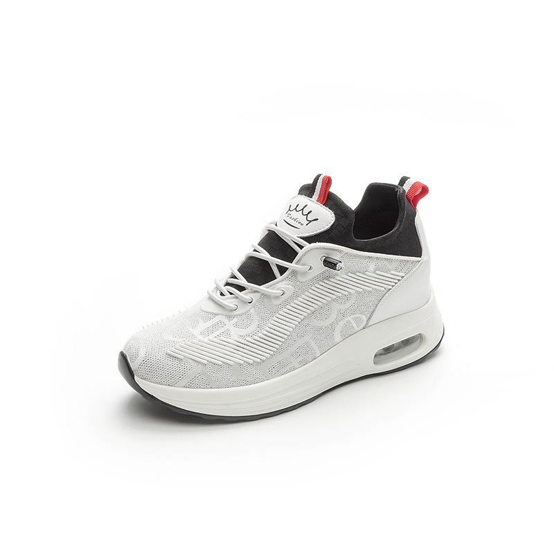 Air cushion sneakers women's 2025 new autumn versatile breathable fly-woven four-season heightening casual running shoes