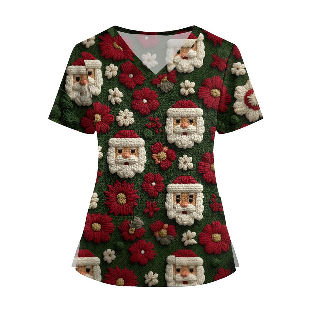 Mote V-hals Kortermet Jumpsuit for kvinner med Lommer Trykte Topper Klær