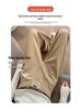 Women's Retro Minimalist Wide-Leg Khaki Suit Pants with Old Money Style Leather Belt