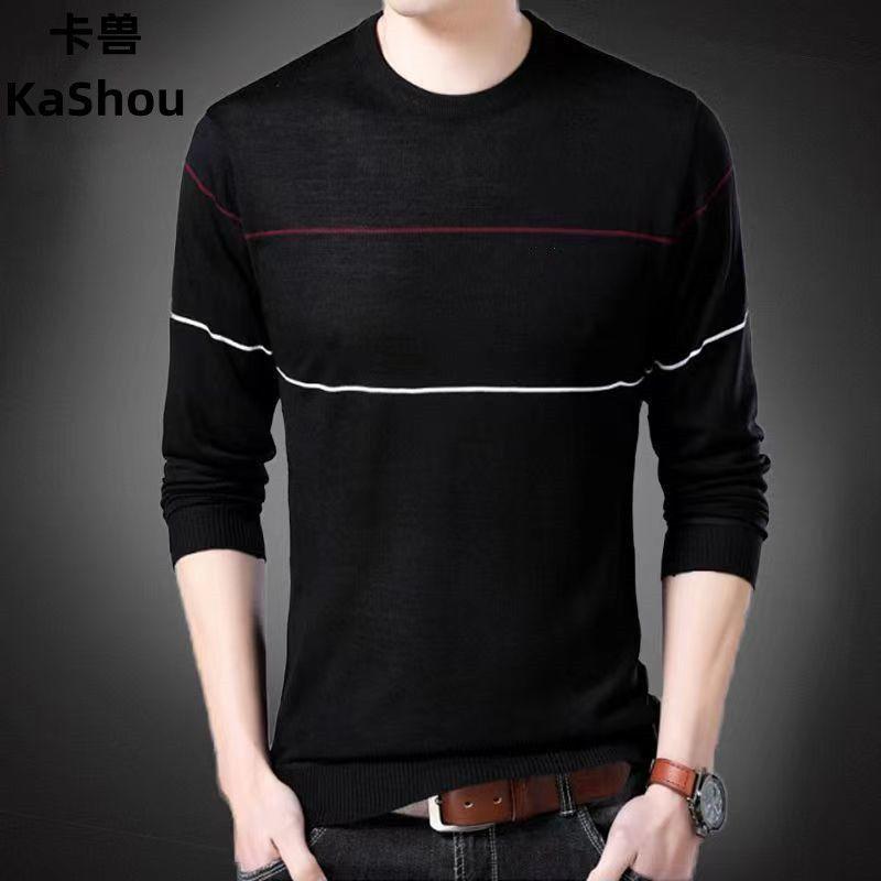 New Autumn Round Neck Pullover Casual Long-sleeved Sweater Versatile Fashionable Men's Fashion