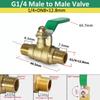 Brass Ball Valve 3/8'' 1/4'' 1/2" Male To Female Thread Connector Joint Copper Pipe Fitting Coupler Adapter 8/10/12mm Hose Barb