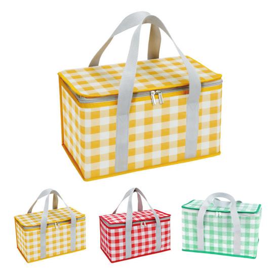 Picnic Bag Waterproof Insulated Cooler with Thick Aluminum Lining Wear-Resistant Oxford Cloth Mat Foldable Seating Pad for Outdoor Camping Beach