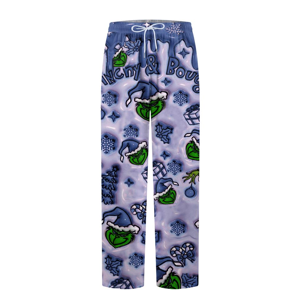 Pánské domácí měkké pyžamové kalhoty se stahovací šňůrkou s kapsami Sportovní kalhoty pro volný čas