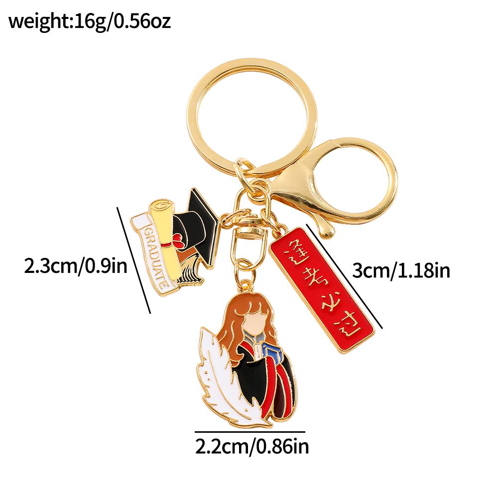 

Classic Graduation Keychain Mini Academic Dress Book Pen Pendant with Key Holder - Simple Souvenir Gift for Women And Men