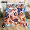 Dog Duvet Cover Set Queen Size Kids Teen Boys Bedding Set Cute Pet Puppy Comforter Cover Animal Theme Quilt Cover for Children
