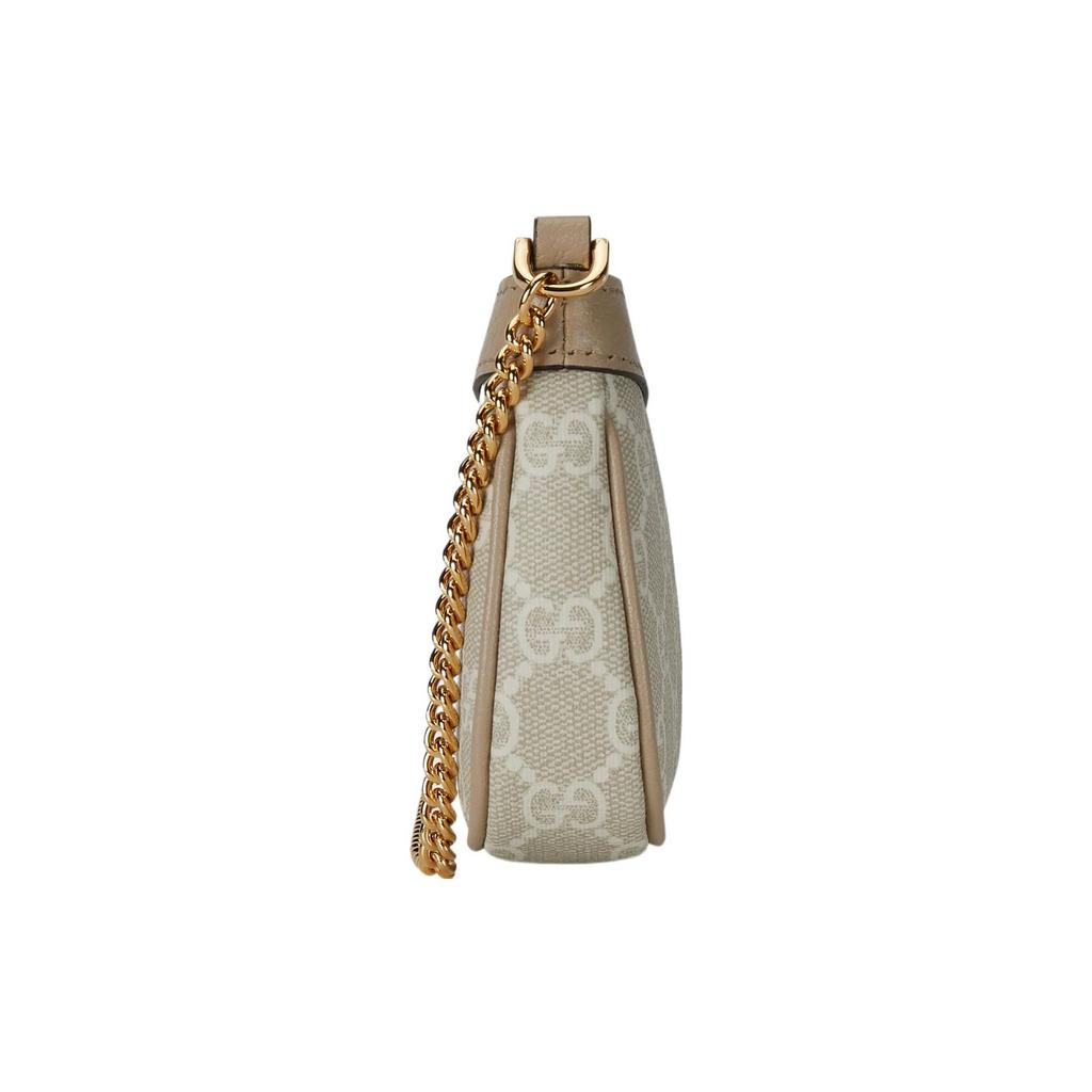 Gucci Ophidia Doppel G Logo Canvas Mini Umhängetasche Beige Braun Goldene Beschläge Kette Crossbody Tasche für Damen Tägliches Pendeln Einkaufen 764960-FACJT-9641