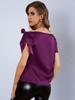 Women's Solid Color Satin One-Shoulder Pullover Shirt - Spring/Autumn