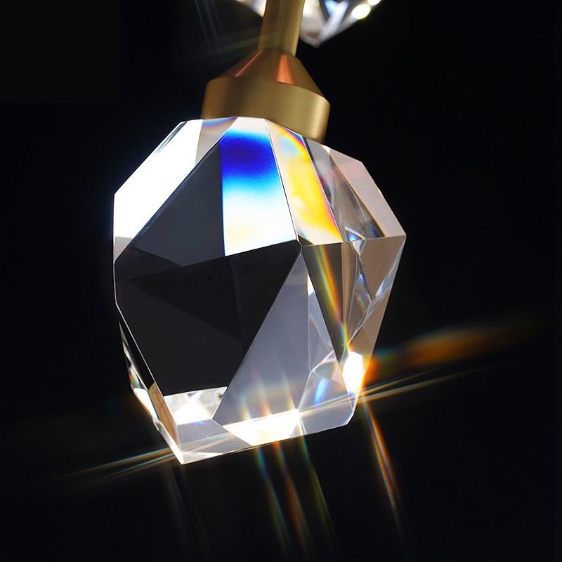 Modern Luxury Chandelier: Copper Crystal Design for Living Room & Bedroom