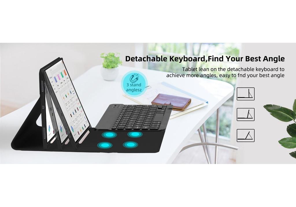 Samsung Tab S10 Lite RGB Backlit Bluetooth Keyboard Case with Detachable Keyboard for S11/S9 FE