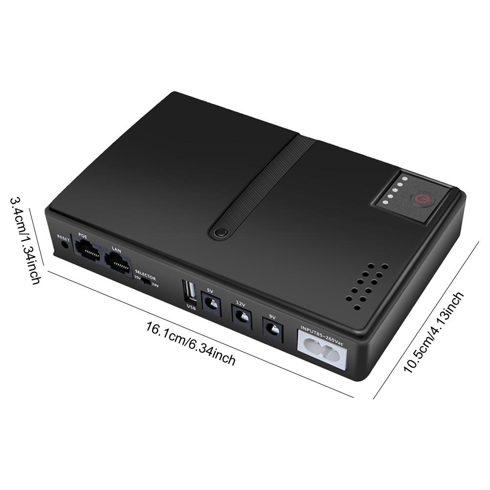 DC1036P DC USV DC Unterbrechungsfreie Stromversorgung 5V 9V 12V 36W 10400mAh Akku-Backup Notstromversorgung für Router Glasfaser Cat