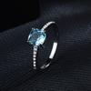 925 Sterling Silver Ring Topaz Engagement Romantic Design Wedding Brial Ring for Women Classic Fine Jewelry
