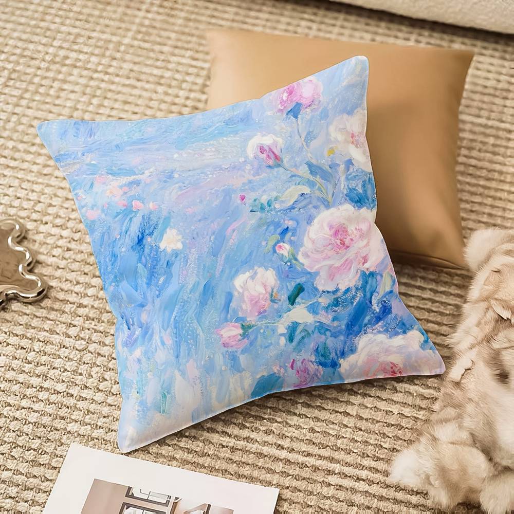 F-flower V-vase Pillow Case Anti-dustmite Invisible zipper Sofa Bed