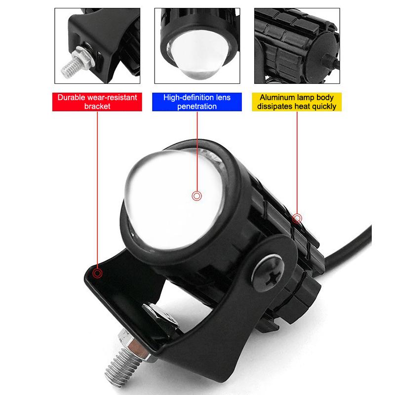 Led Motorcycle Spotlight With Switch Super Bright Motorcycle Led Explorers Headlight Projector Fisheye Lens Led Moto Fog