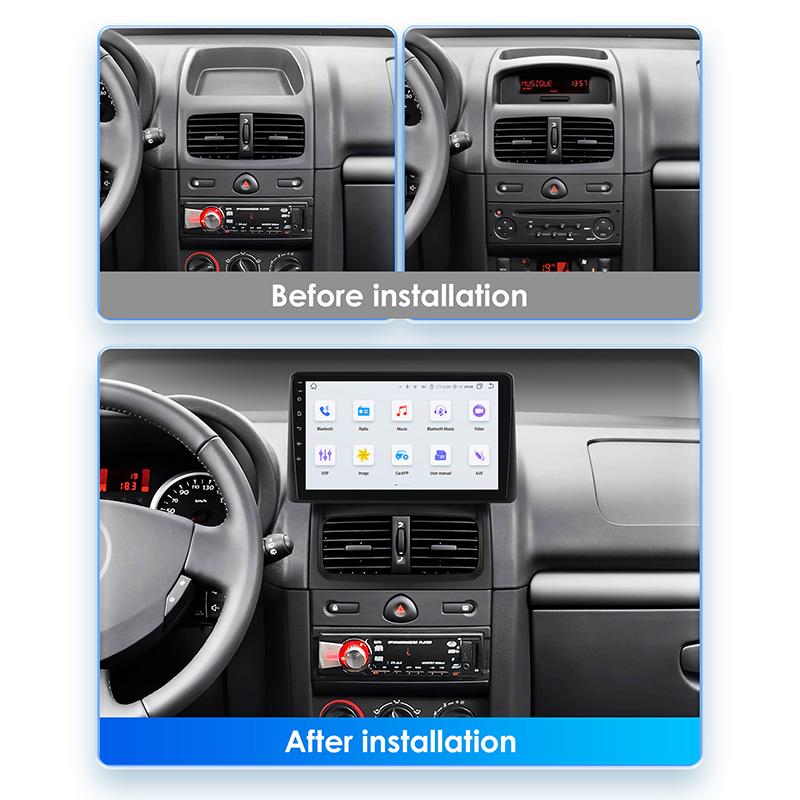 Hizpo Android 13 Automobilinis Radijas Renault Clio 2 2000-2012 belaidis CarPlay Android Auto 2din automobilinis Išmanusis Ekranas Bluetooth Autoradijas DVR Kamera RDS FM