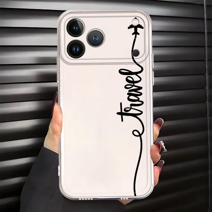 Airplane Lines With Heart Case for iPhone 17 Pro Max Air 7 8 16 12 Mini XS Max 15 11 13 Pro XR 14 Plus Soft Phone Cover