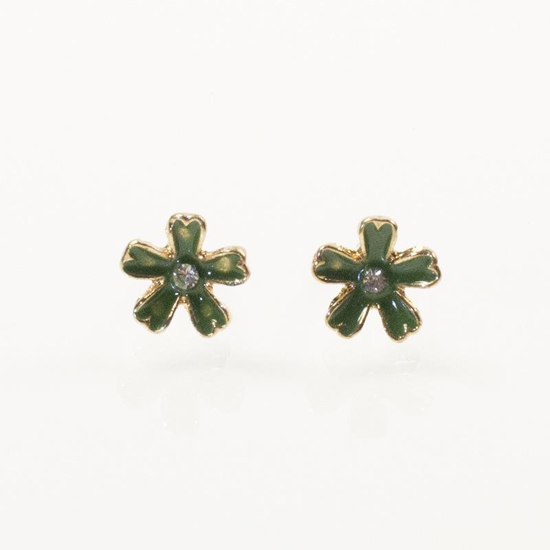 Silver needle niche design sense diamond-set flower earrings tide light luxury sterling silver small stud earrings female tide