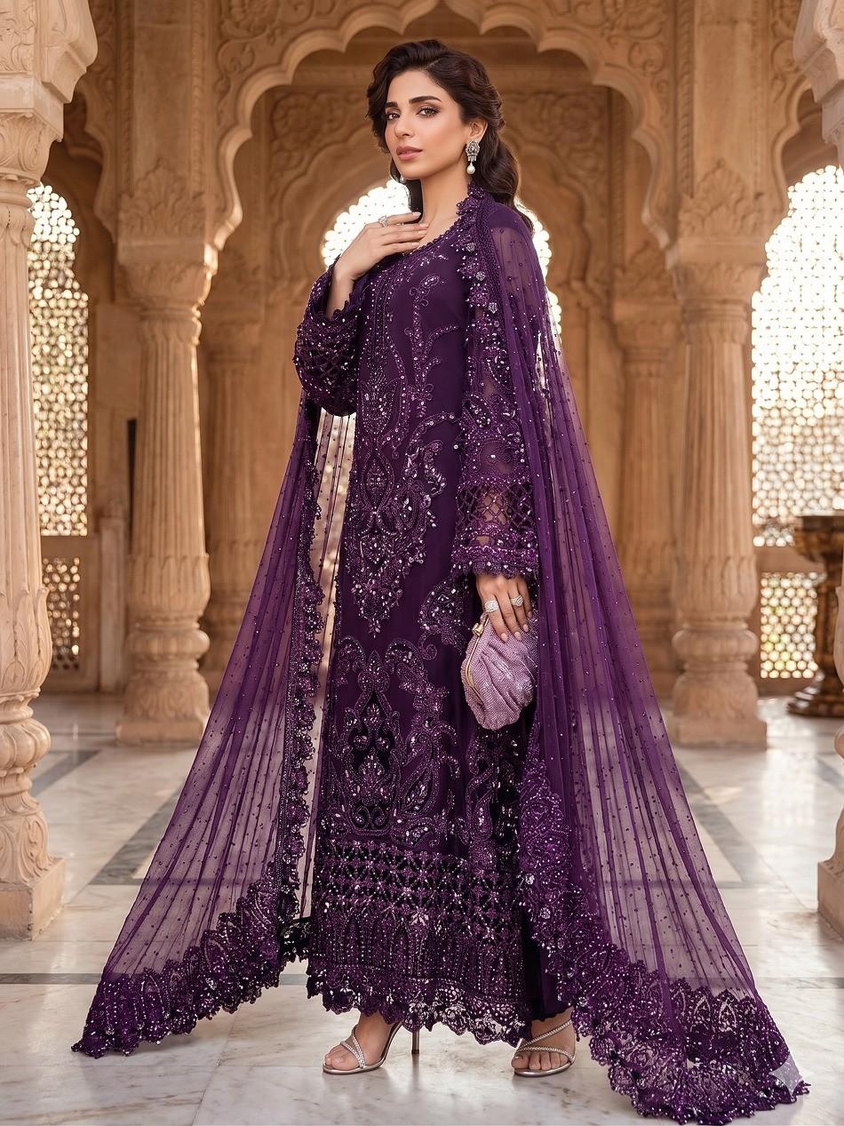 Bollywood Wedding Wear Pakistani Suit Indian Designer Party Wear Salwar Kameez L фиолетовый