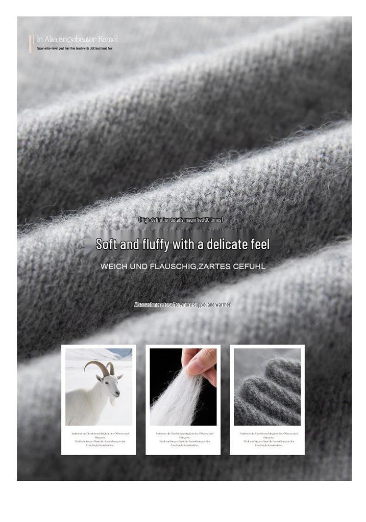 Elegant Women's Cashmere Sweater - Half-High Collar, Saddle Shoulder, Solid Color Knit for Autumn and Winter