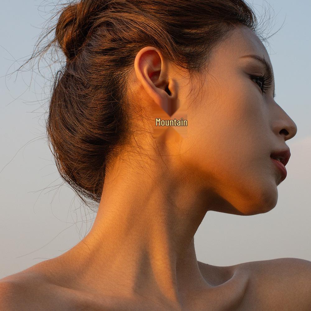 18K Gold-Plated Geometric Square & Large Circle Earrings for Women - 316L Stainless Steel