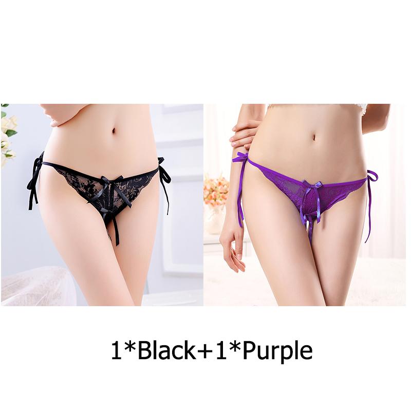 Sexy G-string T Panties Female Underwear Lace Thongs Women's Pants Sexy Pearl panties Erotic Women Crotchless panties plus size