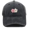 Flower Embroidery 100% Cotton Washed Cherry Blossom Cowboy Hat Summer Hat Luxury Man Hat Golf Designer Golf Women Men'S Dad Hats