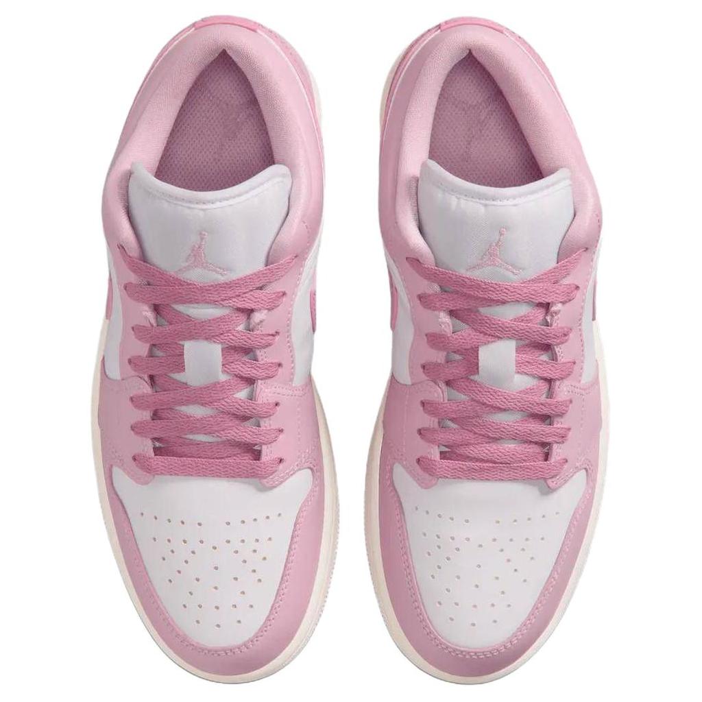 Jordan Air Jordan 1 Support Low top Vintage Basketball Shoes Unisex White Element Pink DC0774-607