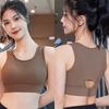 High-Intensity Shockproof Sports Bra with Fixed Chest Pad and Stylish Back Design for Women