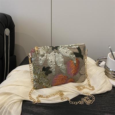 Premium Sequined Dinner Bag New Embroidery Clutch Bag Niche Summer Bag Ladies Envelope Bag