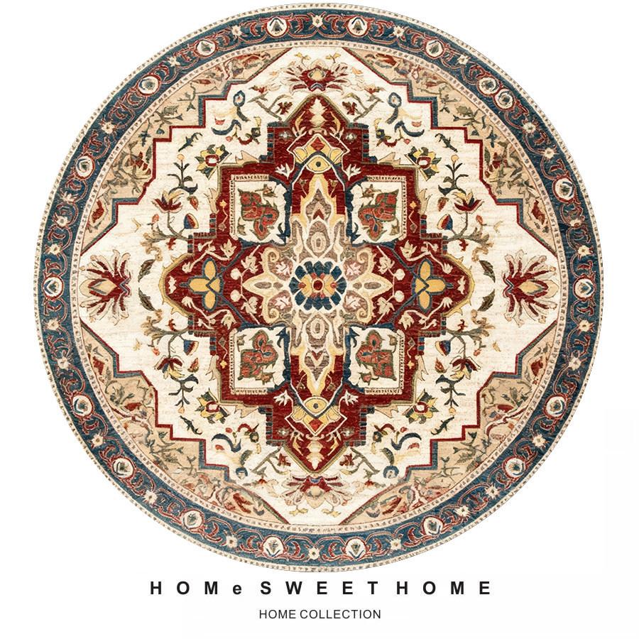 Persian Ethnic Style Round Living Room Carpet Water Absorption NonSlip Cold Blanket DirtResistant And Easy To Take Care Of Carpet Crystal Velvet