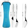 3Pcs Stainless Steel Western Style Steak Knife Fork Spoon Tableware Portable Outdoor Travel Bag Tableware Set Creative Gifts