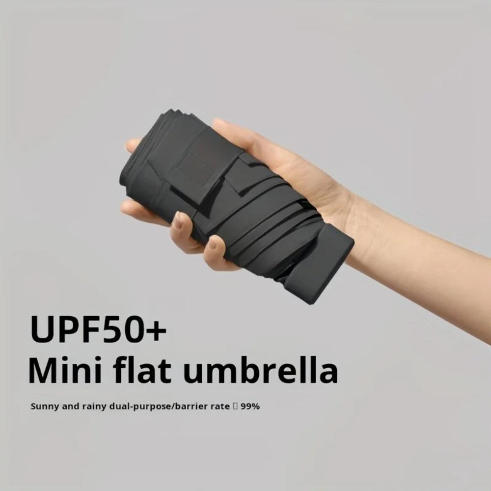 Ultra-Lightweight Mini Pocket Umbrella with Box, 5-Fold Portable Card Holder Sunshade, Lightweight UV Protection Umbrella