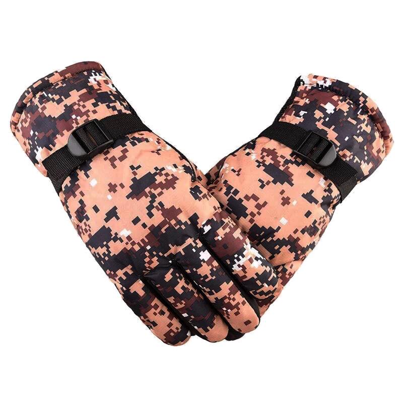 Men's and Women's Thick Plus Velvet Leather Gloves: Windproof, Non-slip for Cycling and Motorcycling